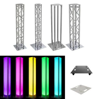 China High Quality VayLong Aluminum Alloy Square Rectangle 5 Rope Straight Lighting Event Stage Totem Outdoor Truss With Base Plate for sale