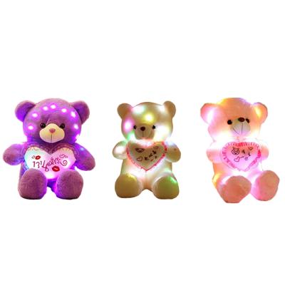 China Plush Kids Light Up Light Led Toys Flah Lover Teddy Bear I Love You Customized Stuffed Toy for sale