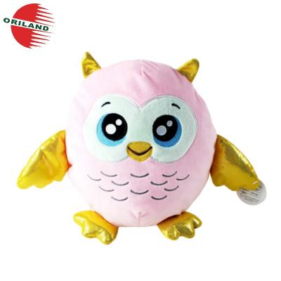 China Stuffed Animal With Owl Lightweight Cute Plush Toy Bright Light Pink Color for sale