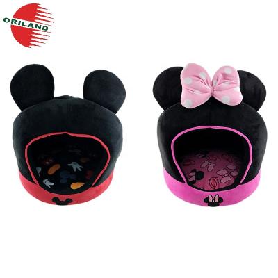 China Cartoon Mouse Design Dog Bed Plush Warm Cozy Pet House Sustainable for sale