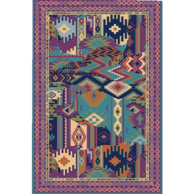 China Polyester Washable Traditional Tribal Aztec Floral Print Floor Mat Porcelain Area Rugs for sale