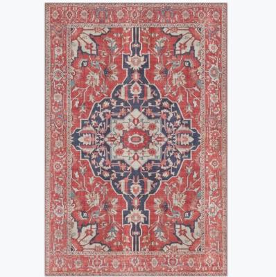 China Soft Thickness Style Polyester Print Vintage Soft Carpet Rugs Chic Living Room for sale