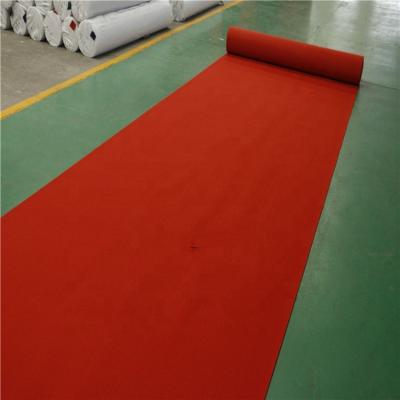 China Reversible Wall To Wall Plain And Strip White Red Nonwoven Cheap Show Carpet For Weddings for sale