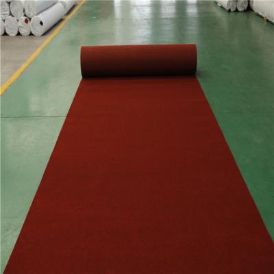 China Polyester Exhibition Carpet Non Slip Red Non Woven Fabric Roll for sale