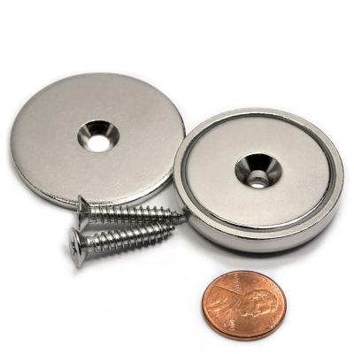 China Kellin Neodymium Pot Neodymium Disc Countersunk Hole Magnets Strong Permanent Rare Earth Magnet With Screws for  Crafts for sale