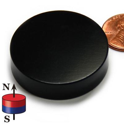 China Kellin Neodymium Magnet Disc Black Epoxy Coated NdFeB Magnet Disk Magnetic Cylinder for sale