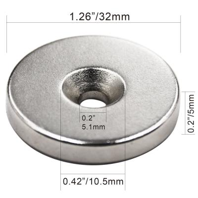 China Kellin Neodymium Magnet Disc with Countersunk 1.26