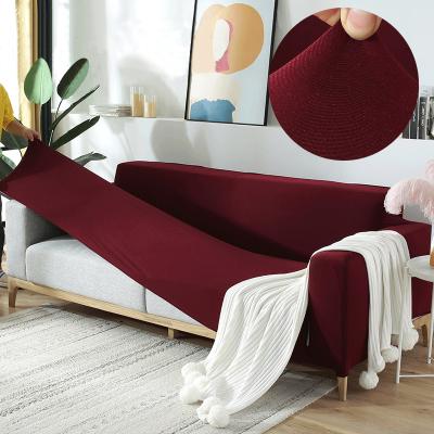 China Wholesale Elastic Couch Sofa Covers Solid Color Slipcovers High Elastic Waterproof Fabric Stretch Slipcover for sale