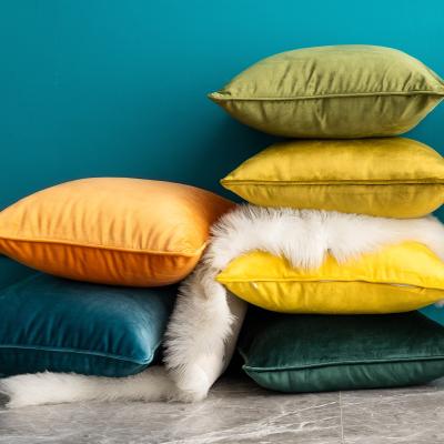 China Soft Solid Anti-Static Velvet Pillowcase Cushion Cover Square Pillow Covers For Bedroom Sofa Seat for sale