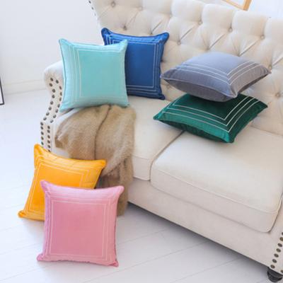 China Anti-static Classic Square Cushion Cover Geometric Embroidery For Cushion Covers Velvet Cushion Cover Wholesale for sale