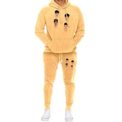 China Polyester European and American men's pullover hoodie printing jog suit for sale