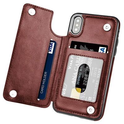 China Luxury Shockproof PU Flip Wallet Leather Case For iPhone XS XR Max 10 Multi Card Holders Phone Cases for sale