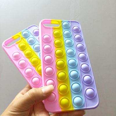 China Color Silicone Bubble Cell Phone Case Decompression Shockproof Mobile Phone Case Suitable For iPhone for sale