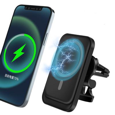 China New Arrival Magnetic Wireless Phone Holder 15W Car Charger Charging Wireless Magnetic Phone For iPhone 12 for sale