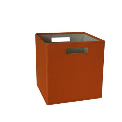 China Sustainable Colored Cloth Covered Storage Box Storage Drawer With Decorative for sale