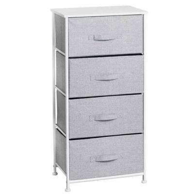 China 4 Tier Fabric Cloth Drawers Bedroom Hallway Storage Folding Unit Chest Organizer for sale