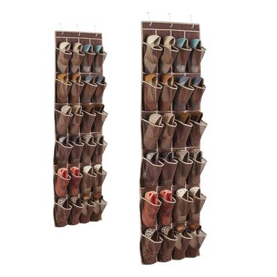 China Light Weight Over The Door Shoe Organizer Hanging Closet Holder Hanger Storage Bag Holder with 24 Large Mesh Pockets for sale