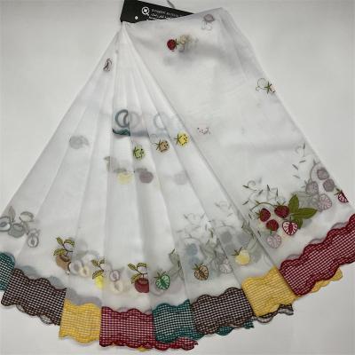 China Insulated Tulle Lace Embroidery Fancy Floral Curtains For Windows Drapery Cheap Sheer Embroidered Curtain for sale