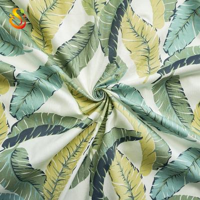 China Custom Twill Cotton Twill Printed Fabric 133*72 Cotton Home Textile Fabric Ins Banana Leaf Bedding Fabric for sale