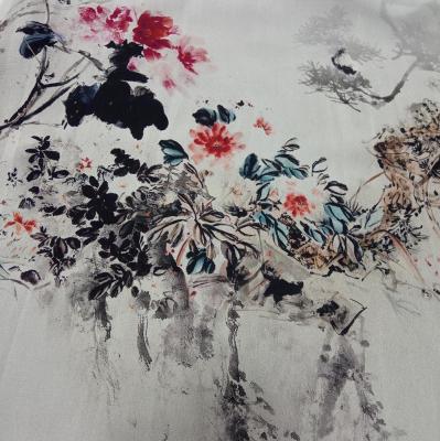 China Simple custom digital printing pure silk georgette silk scarf fabric 6mm 8mm 10mm for sale