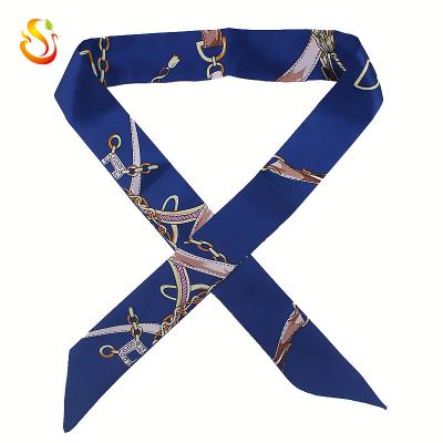 China Non-Toxic Ladies Shrink Tie Bag Scarf Handbag Small Thin Silk Ribbon Decorated Wrap Belt Lady Scarf for sale