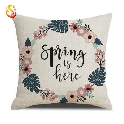 China Digital Printed Cute Floral Cushion Cover Simple Nordic Style Car Sofa Bed Pillowcase Cushion Cover for sale