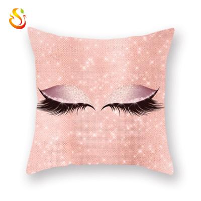 China European and American Central Institute of Statistics style peach eyelashes single cushion cover sleep velvet pillowcase hot wholesale for sale