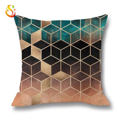 China Simple Custom Size Pillow Cushion Colorful Geometric Digital Printing Canvas Pillow Case for sale