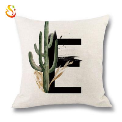 China Custom Size Simple Classic Canvas Pillowcase Cushion Office Pillow Case Letter Home Explosion Cushion Cover for sale