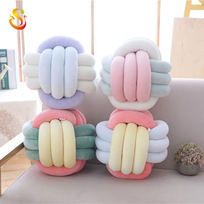 China Wholesale Custom Massage Sofa Color Pillow For Leaning On Plugs Cushion Pillow Knot Ball for sale