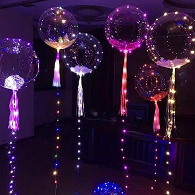 China Hot New Arrival 24 Inch Large Clear Space Deco Bubble Birthday Gift Toy LED Filled Balloons For Wholesale for sale