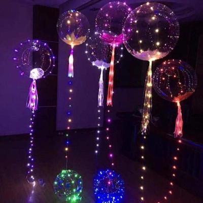 China Hot sale new arrival 18 inch LED transparent balloon gift toy bubbles glow in dark for decorations for sale