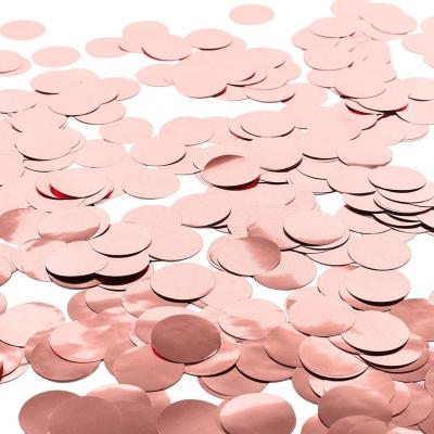 China Factory Wholesale Rose Gold Color Round Shaped Mylar Confetti Circle Table Paper Metallic Confetti Filler in Balloon or Party Supplies for Party Decoration for sale