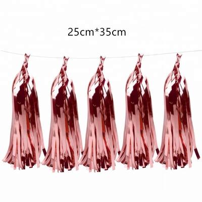 China Factory Supply Foil Balloon Paper Or Rose Gold Foil Tassel Garland Tassel For Party Decoration for sale