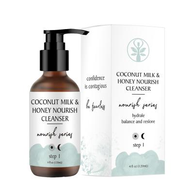 China Acne Treatment BLIW Private Label Coconut Milk Honey Face Cleanser Organic Deep Foam Facial Cleanser for sale