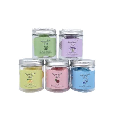 China Exfoliator BLIW Private Label Organic Exfoliating Body Scrub Bath Smooth Skin Remove Dead Skin Drawing Sugar Candy Scrub Ball for sale