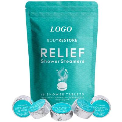 China Relieve Stress & BLIW OEM Best Organic Relaxing Aromatherapy Shower Vapors With Pure Essential Oil Bath Bomb Shower Tablets for sale