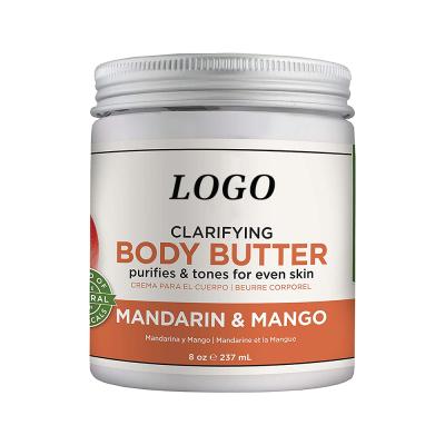 China Whitening BLIW Private Label Wholesale Organic Moisturizing Vegan Fruit Colorful Igniting Mango Whipped Shea Body Butter for sale