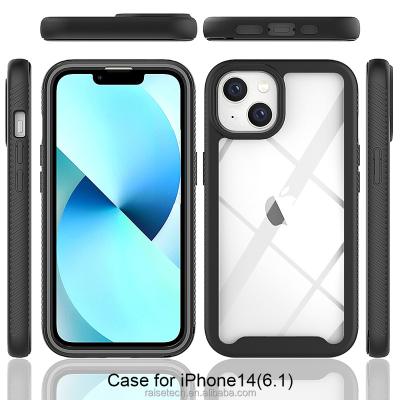 China High Quality Shockproof TPU+Acrylic 2 in 1 Anti-Slip Case with PC Front Frame Combo Phone Cover for iphone 13 13mini 13pro 13pro max for sale