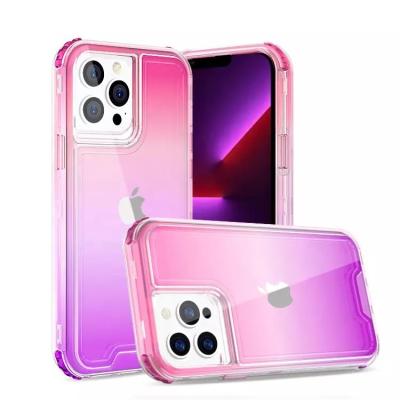 China Hot Selling Shockproof TPU+PC 3 in 1 Gradient Phone Case 360 ​​Degree Protective Cell Phone Case for iPhone 14 pro 14pro 14plus 14 max for sale