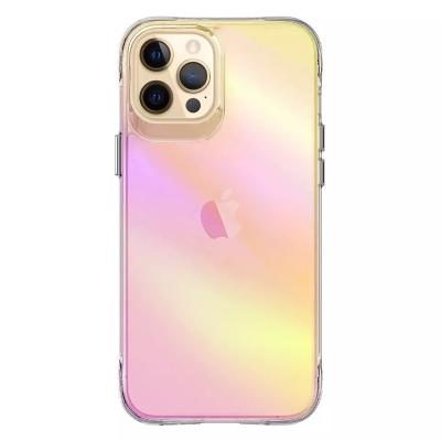 China Luxury Shockproof TPU+PC Phone Case Gradient Chrome Rainbow Cell Phone Cover 2 in 1 Cellphone Hybrid Cover for Iphone 11 12 13 14 for sale