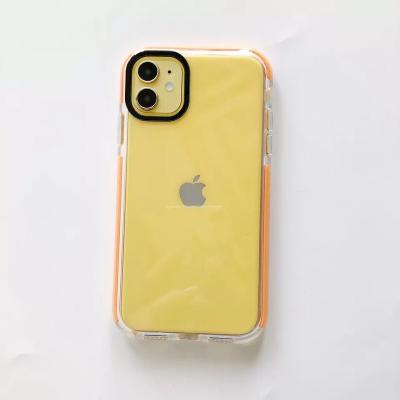 China Soft Shockproof TPU+PC Camera Frame With Colorful Anti-scratch Tape Phone Case For iPhone 11 12 13 14 for sale