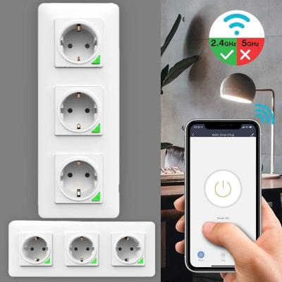 China Type 86 tuya wifi wall outlet hotel office home 16A life app timing and countdown smart smart Alexa factory direct control for sale