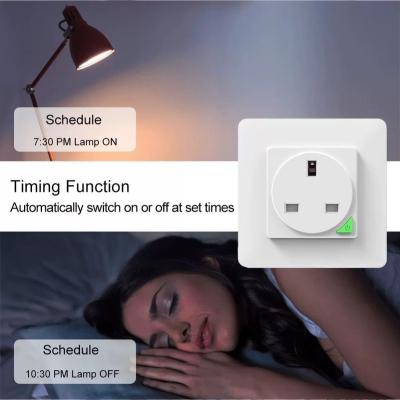 China UK 16A Tuya In-Wall Timing and Countdown Timer Socket In-Wall Plug WiFi Wall Socket Switch Amazon Alexa Google Home Smart Wall Outlet for sale