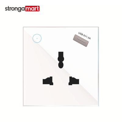 China strongamart USB Smart USB Siri Alexa Tyua Smart Life WiFi APP Universal Smart USB Wall Plug Lamp Switch 86 Touch 86 Touch Remote Control 86*86*40mm for sale