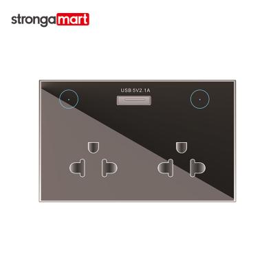 China US 120 Smart USB Siri Alexa Tyua Smart Life double socket wall wifi lamp switch 2 sockets smart wifi remote control US 120 APP Type 120*76*40mm for sale