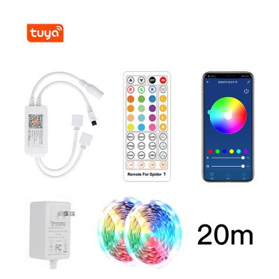 China 20m Wi-Fi Strip Light Tuya LED RGB Controller Light Dimmable Sync Music Light Dimmable Sync Music Residential Amazon Alexa Life App for sale