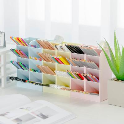 China Office Desk Pen Organizer Stationery 5color Eco-friendly Plastic Cup Pen Holder for sale