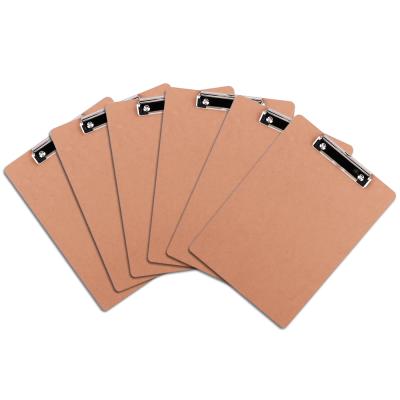 China MDF Environmental Wood Clipboard A4 6PK Wooden Clipboard A4/mdf Brown Silk Printing Stationery for sale