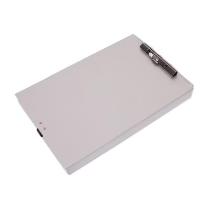 China Office Stationery Letter Aluminum Size Storage Single Layer Clipboard With Steel Clip for sale